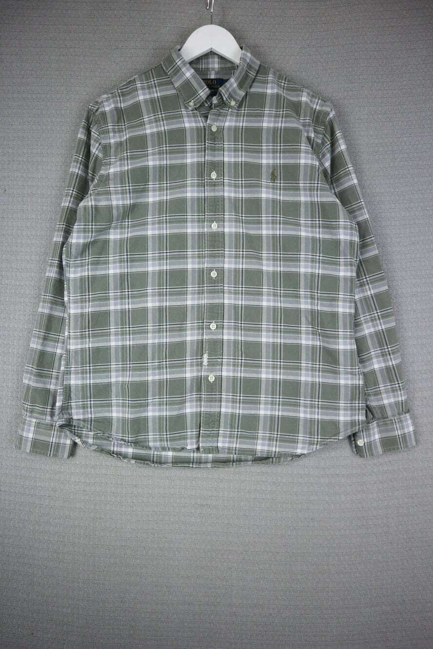 Polo Ralph Lauren Men's Slim Fit Button Down Shirt Green Plaid XL Long Sleeve (F